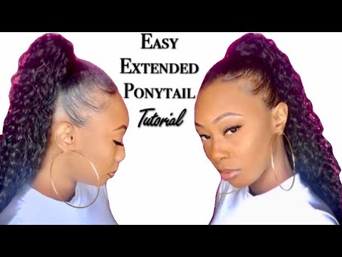 Glueless extended PONYTAIL ON NATURAL HAIR. USING affordable - BEAUTY EUPPLY STORE HAIR