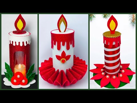 3 Easy Christmas Candle  Ideas | DIY Christmas Candle | Christmas Craft Ideas | Best Out Of Waste |