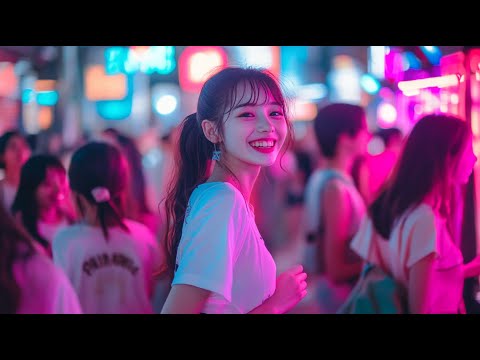 Dancing in Harajuku at night