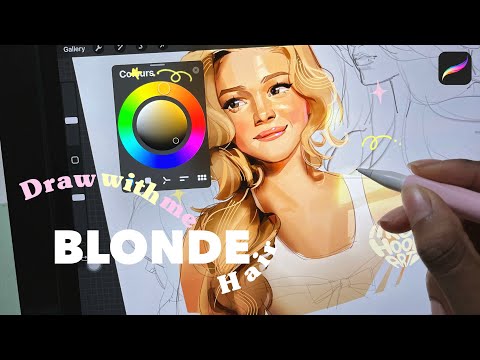 draw with me! | blonde hair study 👩🏼 | ASMR ☆.˚