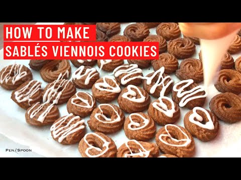 How to make salted chocolate butter cookies （Viennese Whirls）| 塩チョコ味の絞り出しバタークッキー（ヴィエノワ）の作り方