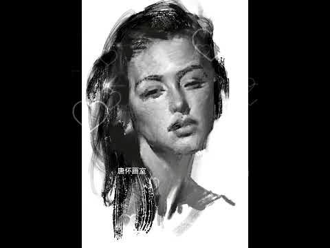 Digital painting. Sketch. Portrait. 板绘 素描 肖像 美女 美术 艺术 绘画