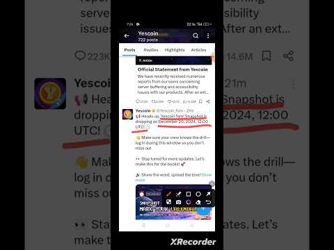 Yescoin Airdrop Snapshot Date