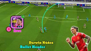 Free Showtime Darwin Nunez Card Review! "BULLET HEADER" •efootball 2025 mobile•