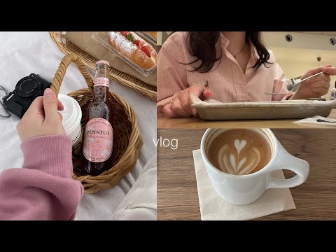 vlog. 社会人OL春の日常🌸お花見ピクニック,新宿御苑👟東京カフェ巡り, 韓国雑貨