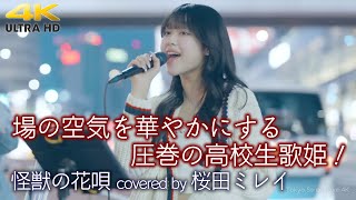 【 歌うま 】場の空気を華やかにする圧巻の高校生歌姫！ 怪獣の花唄 / Vaundy（ covered by 桜田ミレイ ）🎧推奨 高音質 路上ライブ映像 4K映像