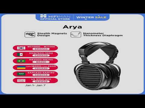 HIFIMAN Arya Full-Size Over Ear Planar Magnetic Audiophile Adjustable Headphone Stealth Ma