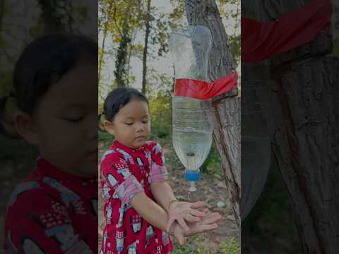 Single mom show water saving skills in forest #camping #outdoor #bushcraft #survival