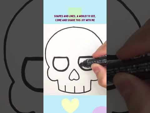 CAN YOU DRAW A SKULL LIKE THIS? #halloweenpainting #drawingtutorial