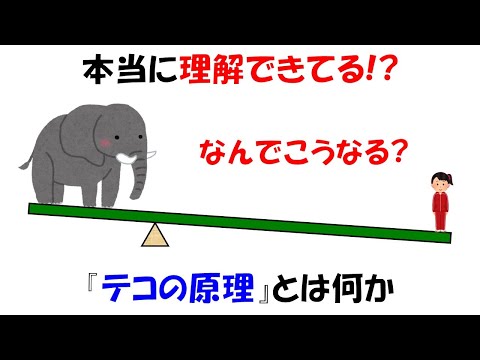 【面白い物理】テコの原理とはなにか。なぜ大きな力が出るのか真面目に考えたことありますか？【小6理科】【ニュートン力学】