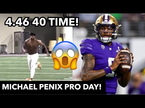 Michael Penix Jr Pro Day Highlights + INSANE 40 Yard Dash 👀 Michael Penix Jr Runs 4.46 40!