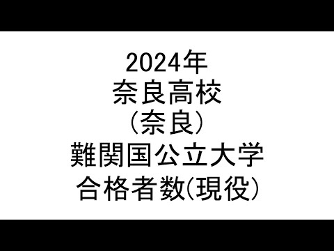 奈良高校(奈良) 2024年難関国公立大学合格者数(現役)