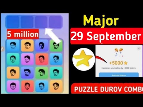 Major puzzle durov Solved Today | Major Daily combo card 29 September