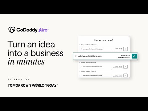 GoDaddy Airo™: Turn an idea into a business in minutes!