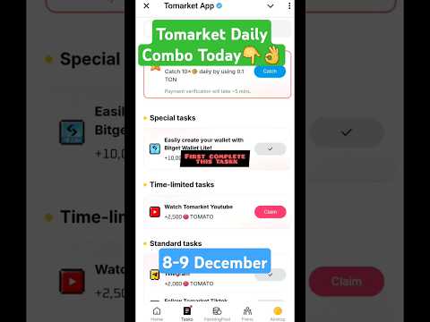 Tomarket Daily Combo today 8 December | tomarket daily Combo |tomarket daily combo today