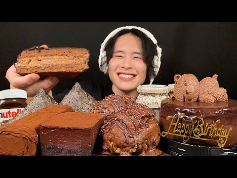 ASMR Chocolate cake is exciting no matter how old you are.【eating sound/mukbang】