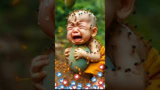 Cutest baby crying moment 😭😭#crying#monkmoments#shorts