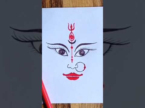 maa Durga face Drawing /#maadurga #shorts #reels #durga #drawing #art