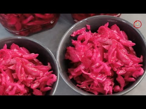 Restaurant-style purple pickled cabbage. Keep for one year without freezing!!cabbage salad