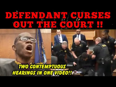 CRAZY DEFENDANT LOSES IT IN COURT AND GETS DRAGGED AWAY IN CUFFS !!! TWO HEARINGS IN ONE VIDEO!