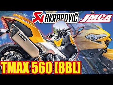 【JMCA認証】AKRAPOVICフルエキゾーストマフラー サウンド YAMAHA TMAX560 20-23 8BL適合モデル