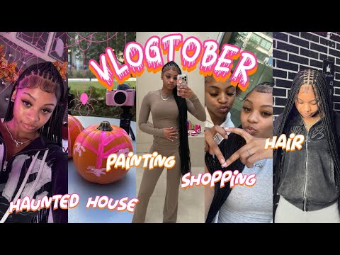 LET'S START VLOGTOBER🎃| skims store, target run, hair, haunted house, painting || Ra’Mariah Alexia