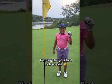 Kid Sinks it, ACE!!! #golf  #golfswing #ace #holeinone #golfer #golfkids #golfshorts #wow #pga