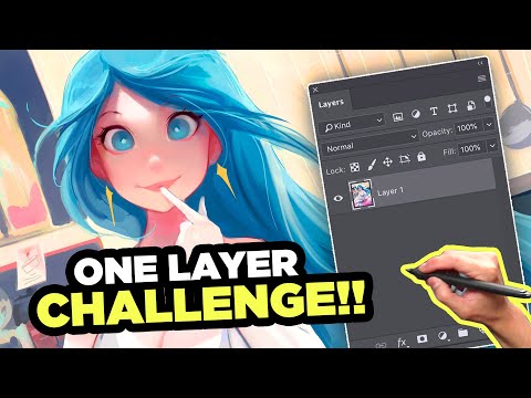 PAINTING WITH ONE LAYER! - Digital Art Challenge