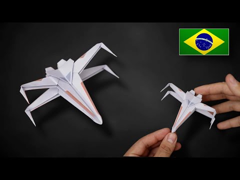 Origami: Star Wars X-Wing - Nave Espacial de Papel - Instruções em Português BR