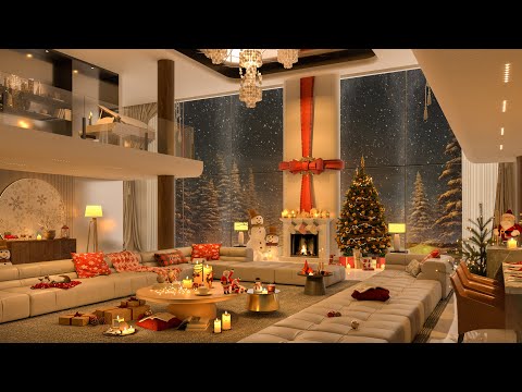 Christmas Night 2025 🎄 | Warm Living Room Ambience with Relaxing Jazz | Sleep & Chill