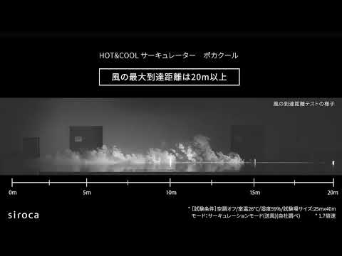 siroca HOT&COOL サーキュレーター ポカクール SH CD131「風の到達距離テストの様子」