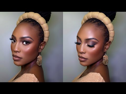 DOING MY MAKEUP IN NATURAL LIGHT || FALL MAKEUP TUTORIAL *no talking* #darkskin #brownskin