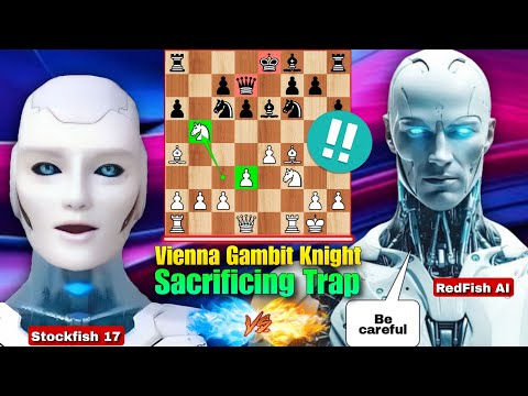 Stockfish 17 PLAYED VIENNA Gambit KNIGHT Sacrificing Trap Against The Top Chess AI | Chess Strategy