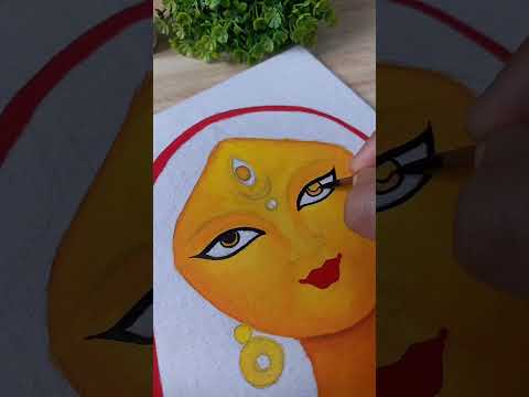 Durgamaa Canvas painting#maa#durgamaa #canvas #painting#diy #durgapuja #trend #shorts#devendrajatav