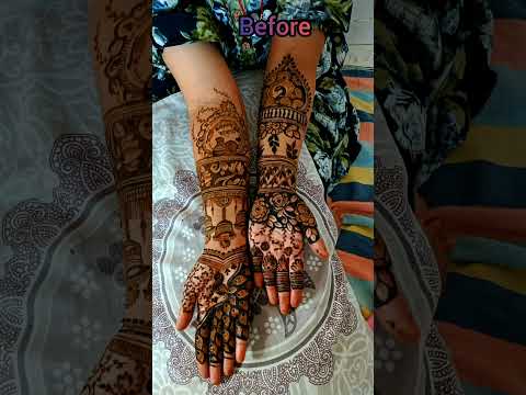 मेहंदी का डिजाइन लगाने के बाद#mehndi#ytshorts#new#viralshort#bridalmehndi#dulhanmehndi#siyara#mehndi