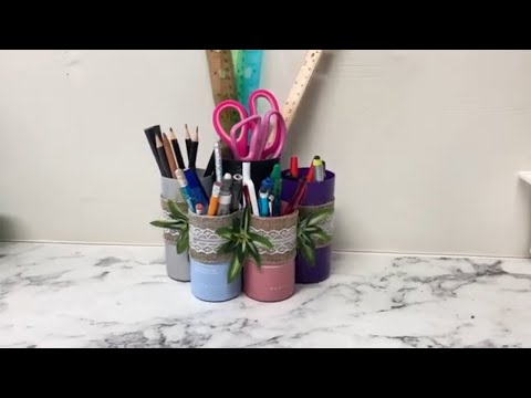 How to Make a Cute Pencil Holder out of #plastic #bottles 😉♻️