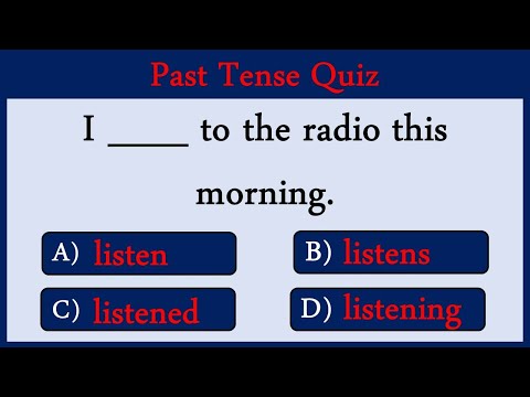 Past Tense Quiz 15: Can You Pass This Quiz?