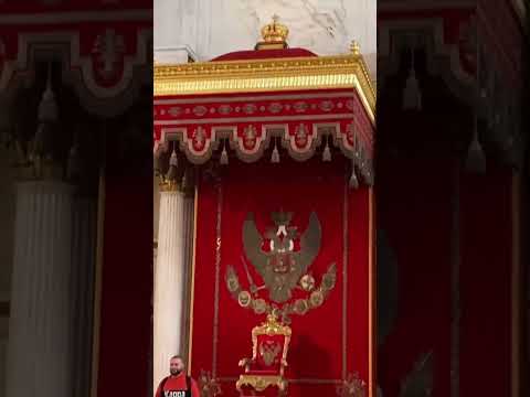 Image of St. George slaying the dragon, above the Imperial Throne of the Romanovs in the Hermitage!