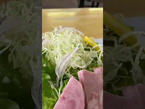 明宝ハムサラダ　てんこ盛り　タンパク質と野菜のバランス　バッチリ