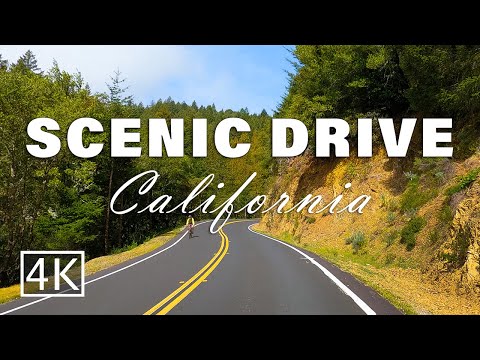 [4K] Scenic drive to Stinson Beach -  California USA