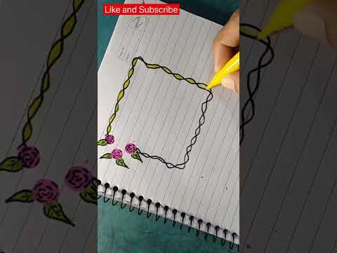 Rose frame doodles | Notes Doodle ideas | #short #bulletjournal  #youtubetrending