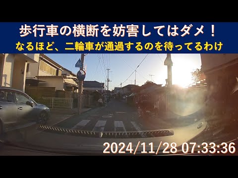 歩行者が居ても停まらぬライダー