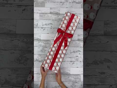 How to wrap a long box with small wrapping paper roll! #GiftWrappingHacks #wrappinggifts