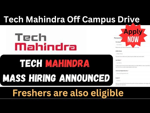 Tech Mahindra Recruitment 2024 | Tech Mahindra is Hiring Freshers | Job updates |