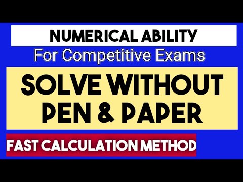 #myexamcoaching #numericalability  NUMERICAL ABILITY QUANTITATIVE APTITUDE FOR COMPETITIVE EXAM