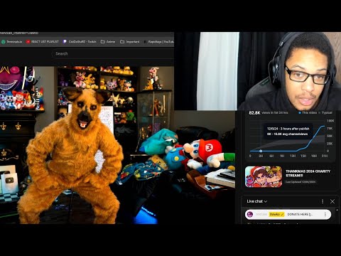 Dawko Doggo Costume on Thankmas 2024 Charity Stream REACTION