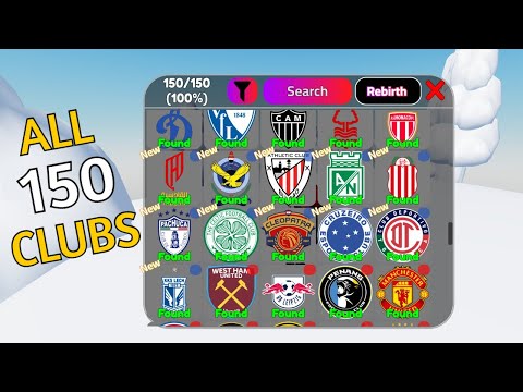 Roblox Find The Football Clubs Walkthrough - All 150 Clubs