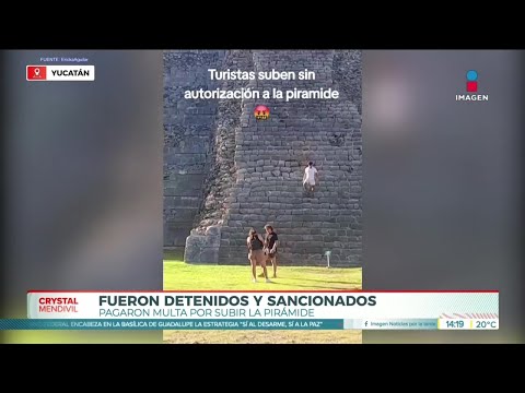 Detienen a extranjeros tras subir sin permiso a la pirámide de Chichén Itzá, Yucatán