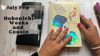 JULY FLIP THROUGH OF MY HOBONICHI WEEKS AND COUSIN | #plannerflipthrough