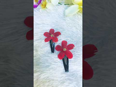 Beautiful flower hair clips with this easy and fun DIY 😍 #elegance #hairclips #shorts #fun #diy